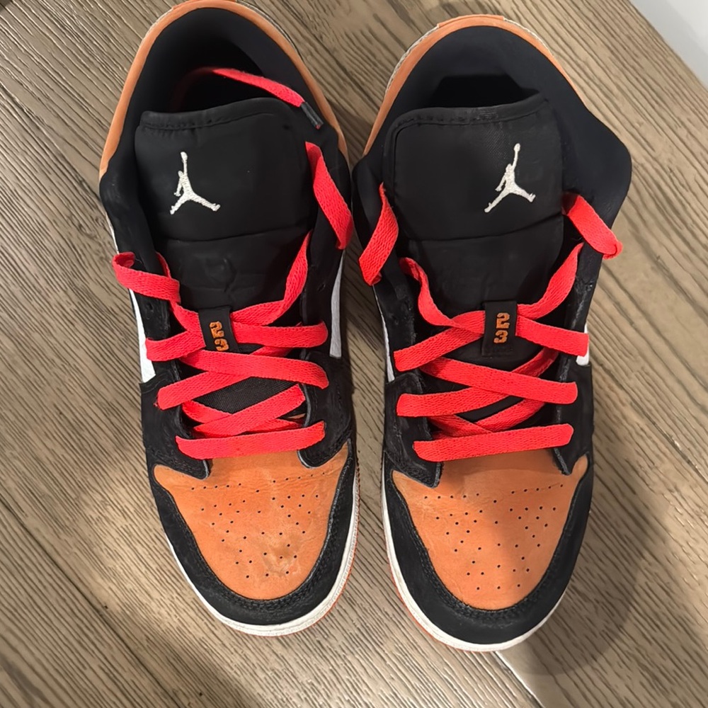 Air Jordan Black and Orange Sneakers